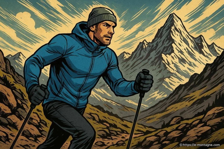 Homme en randonnée en montagne