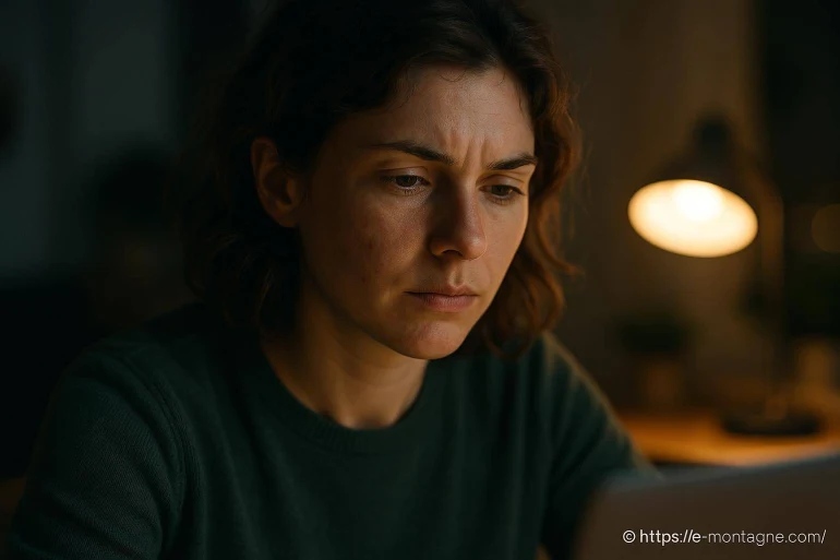 Femme concentrée travaillant tard soir