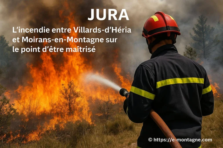 Incendie entre Villards-d’Héria et Moirans-en-Montagne dans le Jura sur le point d’être maîtrisé