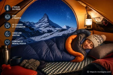 Comment bien dormir à la montagne : astuces anti-froid et confort sous la tente ?