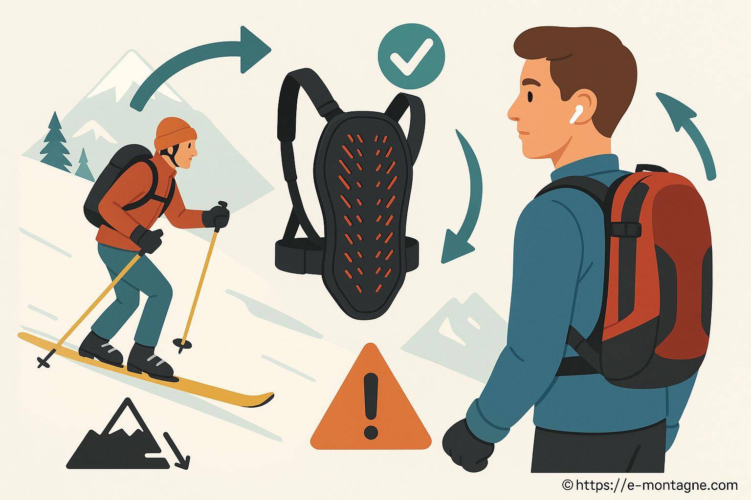 illustration protection dorsale ski randonnée