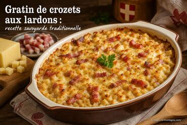 Gratin de crozets aux lardons : recette savoyarde
