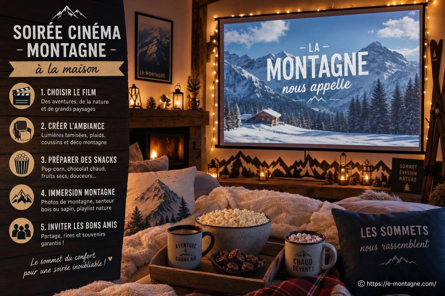 Astuces pour organiser une soirée cinéma montagne à la maison réussie