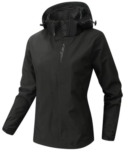 WINKEEY Veste Softshell Femme Imperméable Respirante Coupe-V