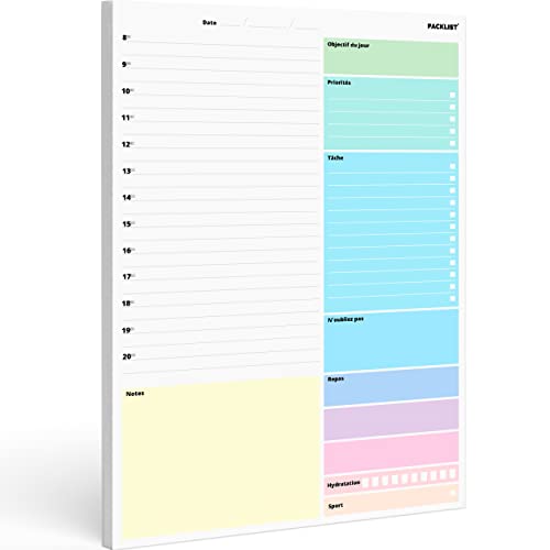 PACKLIST Planning Journalier Francais - Planificateur Hebdom