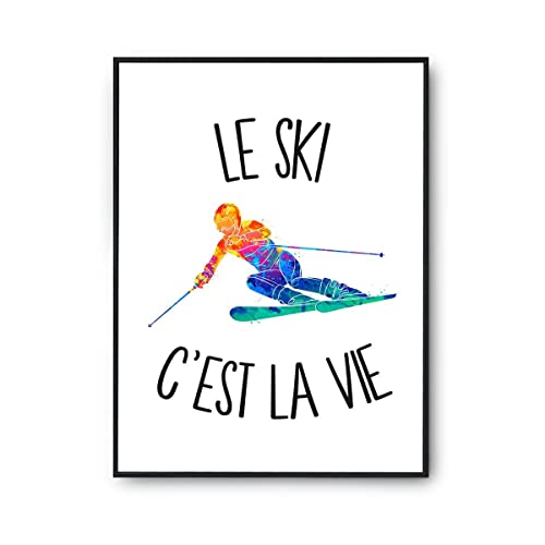 Planetee Affiche Ski cest la vie Skieur et Skieuse | Poster 