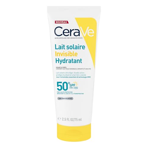 CeraVe, Lait Solaire Invisible Hydratant 24h SPF50+, Enfants