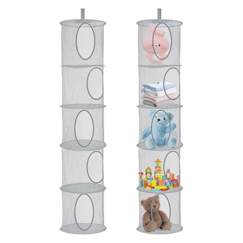 Lot de 2 organiseurs de rangement suspendus pliables à 5 com