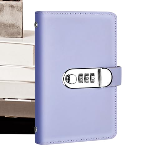 Livre dépargne - Couverture en cuir A6 avec serrure à combin