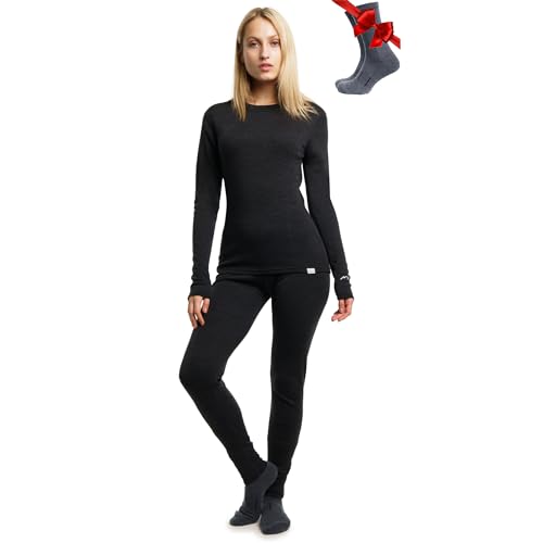 Merino.Tech Vetement Femme Ensemble Laine Merinos - 100% Mer