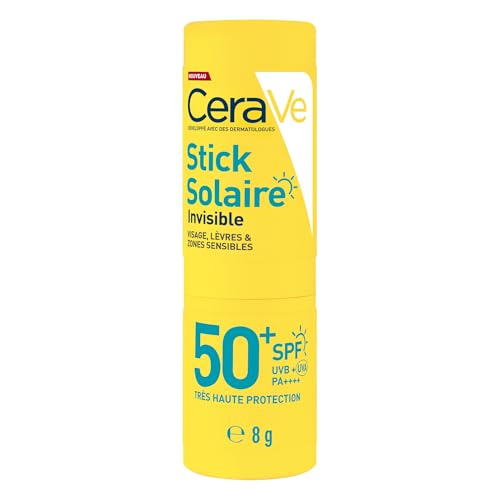 CeraVe - Stick Solaire Invisible SPF 50+ Visage, Lèvres & Zo