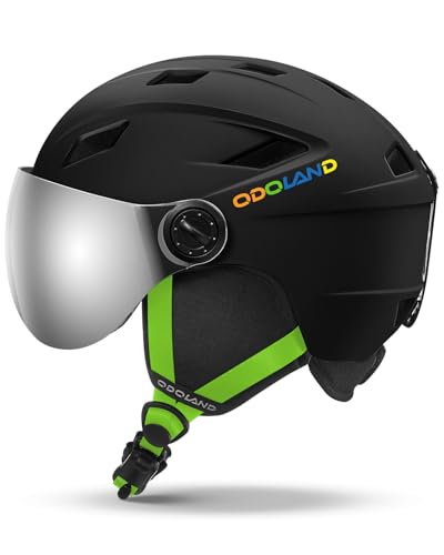 Odoland Casque de Ski avec Visière pour Enfants Graçons et F