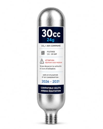 EQUIT AIR Cartouche CO₂ 30CC 24g pour Gilet Airbag dÉquitati