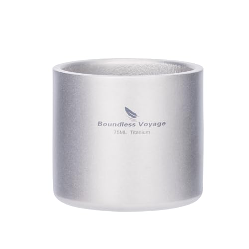 iBasingo Gobelet à double paroi en titane 75 ml - Tasse de v
