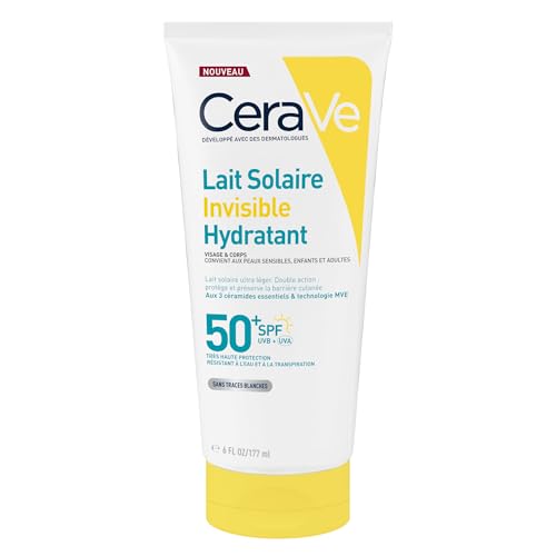 CeraVe, Lait Solaire Invisible Hydratant 24h SPF50+, Enfants