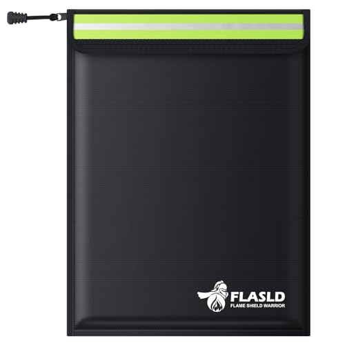 FLASLD Grand sac ignifuge pour documents et billets, grand s