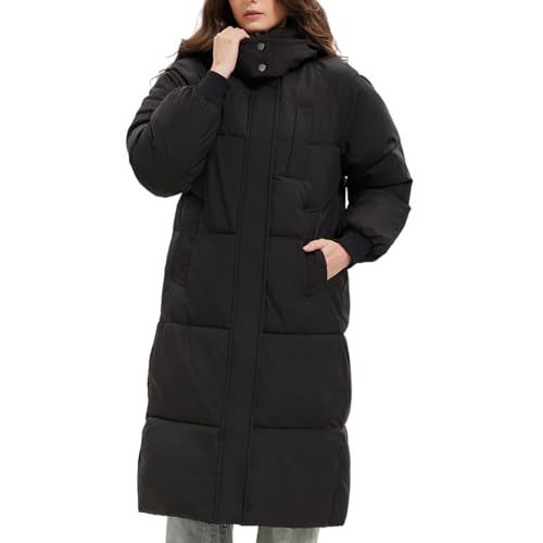 PUFFIT Long doudoune pour femme, manteau dhiver épais à capu