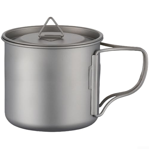 Gobelet réutilisable en titane avec poignée pliable conçue p