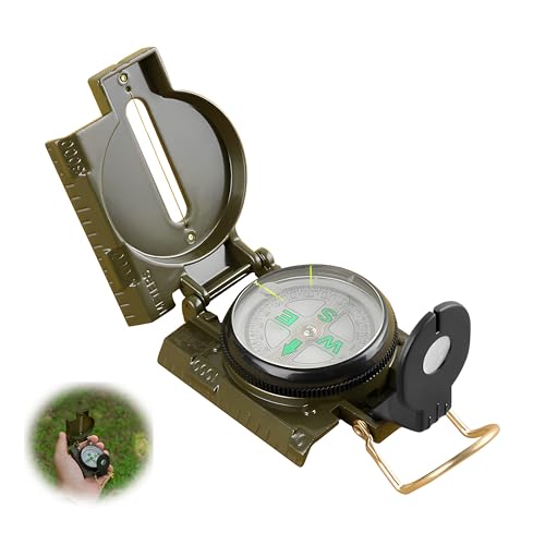 Boussole Militaire Lensatic Outback – Avec Règle – Aluminium Noir – Randonnée Backpacking