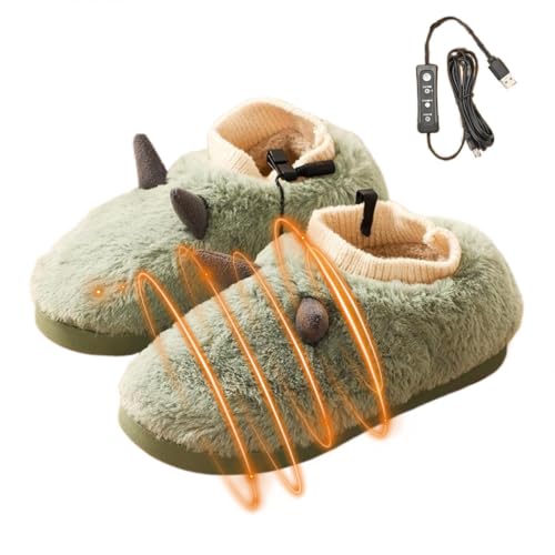 Chaussons chauffants rechargeables en peluche
