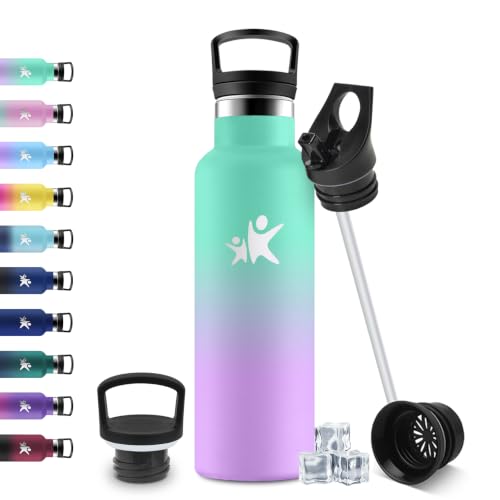 JAPORIA Gourde Inox 500ml, Gourde avec en Paille, Bouteille 