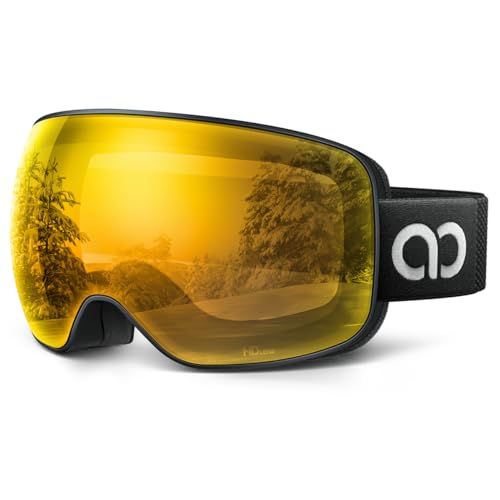 Lamicall Lunettes de Ski Homme, Masque Ski OTG - [Ultra HD V