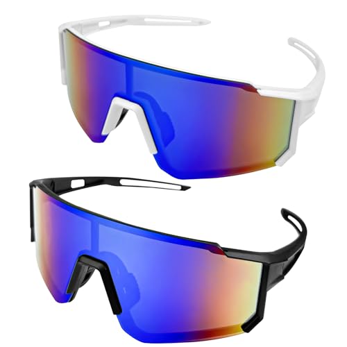 Ghazpmuk 2 Pièces Lunettes de Soleil, Lunette de Cyclisme Po
