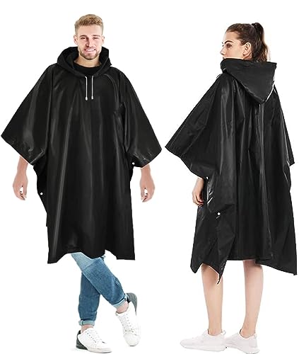 Gerhannery 2Pcs Poncho Pluie Imperméable, Réutilisable Cape 