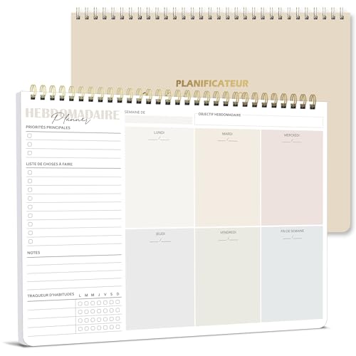 BIROYAL Planning Semaine A4, Bloc Planificateur Hebdomadaire