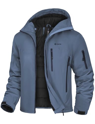 GEMYSE Veste de Ski Homme Chaude Imperméable Coupe-Vent Mant