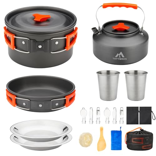 Ensemble de Batterie de Cuisine Camping 17 Pièces, Casserole