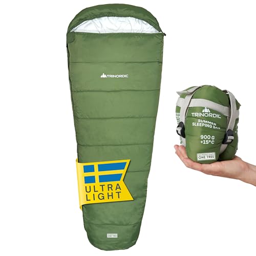 Trinordic Sac de Couchage Léger - 900g, Extra Long avec Ferm