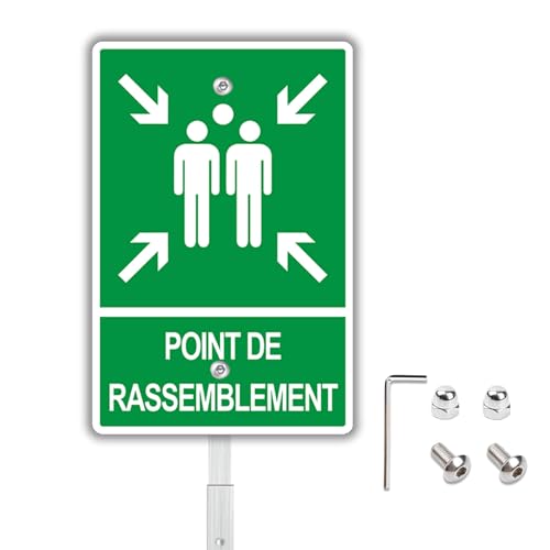 Panneau Point de Rassemblement avec Piquet Extérieur et Inté