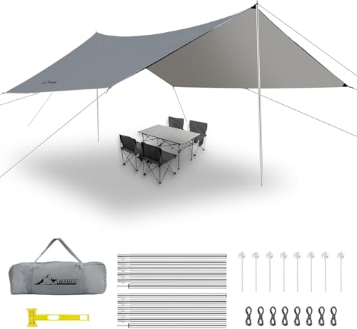 WADEO Bâche Anti-Pluie Plus Size, 3.6x4.8m Camping Bâche Rai