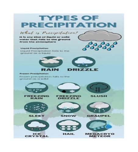 Types of Precipitation Poster for Weather Science Learning