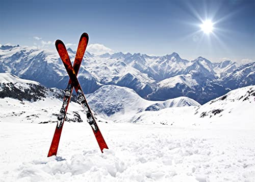 BELECO 3.6x2.5m Tissu Ski Hiver Fond Montagne Enneigée Snowb