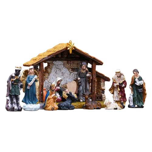 Crèche de Noël - Décorations de Table en résine Sainte Famil