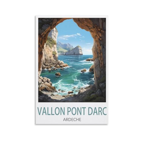 PuPLuM Vallon Pont Darc Ardèche Poster de voyage vintage sur