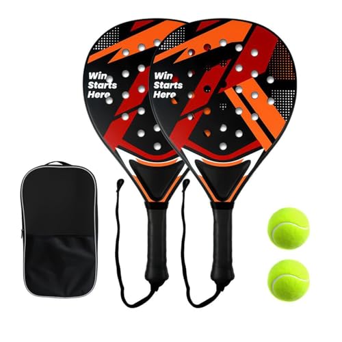 Smartwo Lot de 2 Raquettes de Padel - 2 Raquettes + 2 balles