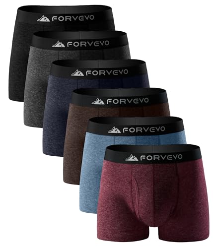 FORVEVO Lot de 6 boxers en laine mérinos pour homme, respira