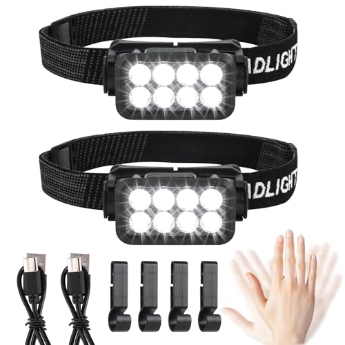 Lot de 2 lampes frontales LED rechargeables - Super lumineus