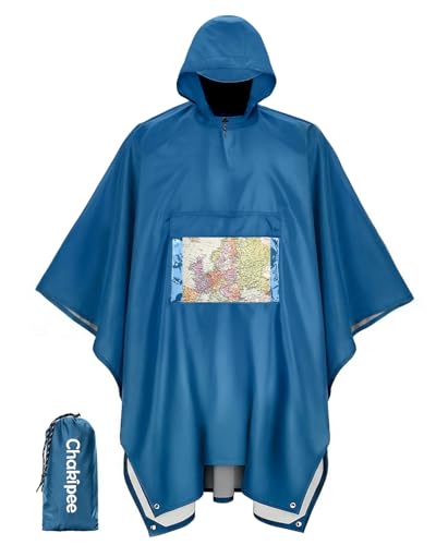 Chakipee Poncho pluie imperméable pour adulte, cape de pluie