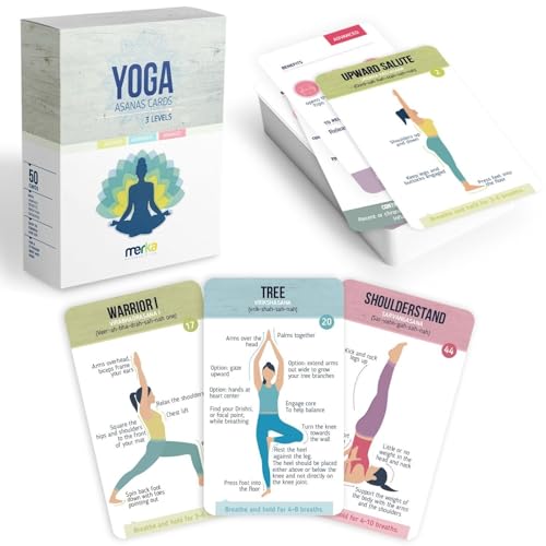 Merka Yoga Pose Flashcard Deck - 50 cartes flash en plastiqu