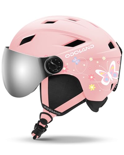 Odoland Casque de Ski avec Visière pour Enfants Graçons et F