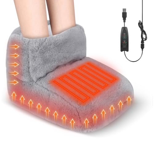 CLIUNT Chauffe-pieds Electrique, 5V Chauffe-pieds flanelle, 