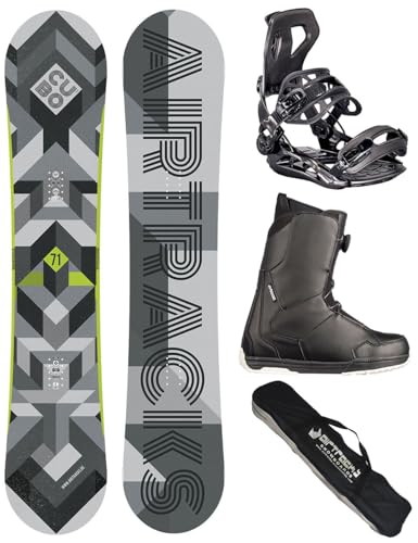 AIRTRACKS Snowboard Set Pack Planche Cubo Extra Wide 168 + F