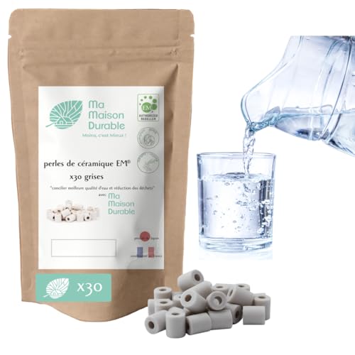 Ma Maison Durable | X30 Perles de Céramique EM® Grises | Fil