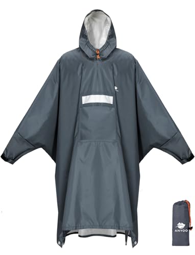 ANYOO Poncho de Pluie Imperméable Léger avec Fermeture à Gli