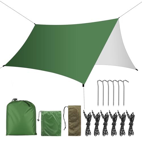 KIMIGO Camping Bâche 3x3M,Toile de Tente Imperméable Anti-UV
