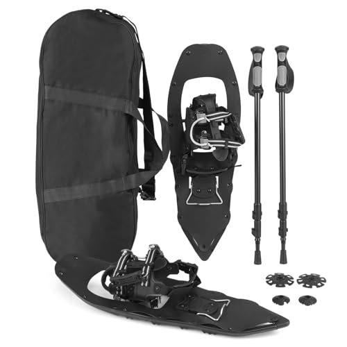 COSTWAY Set de Raquettes à Neige avec Bâtons de Trekking, Ch